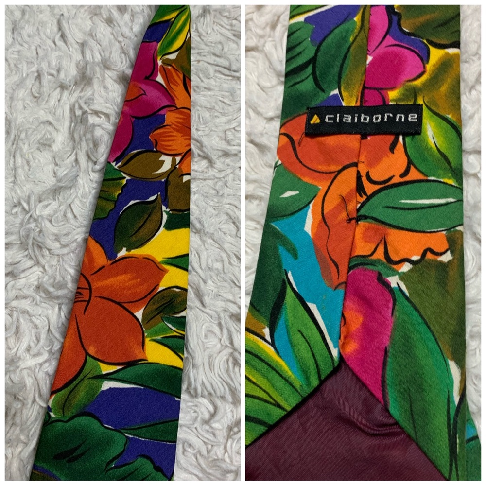 VTG Vibrant Floral Mens Necktie